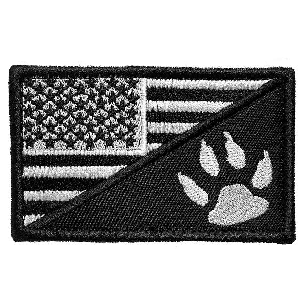 GSS - American Flag With Dog Tracker Paw Embroidered Tactical Patch With Velcro - Image 3