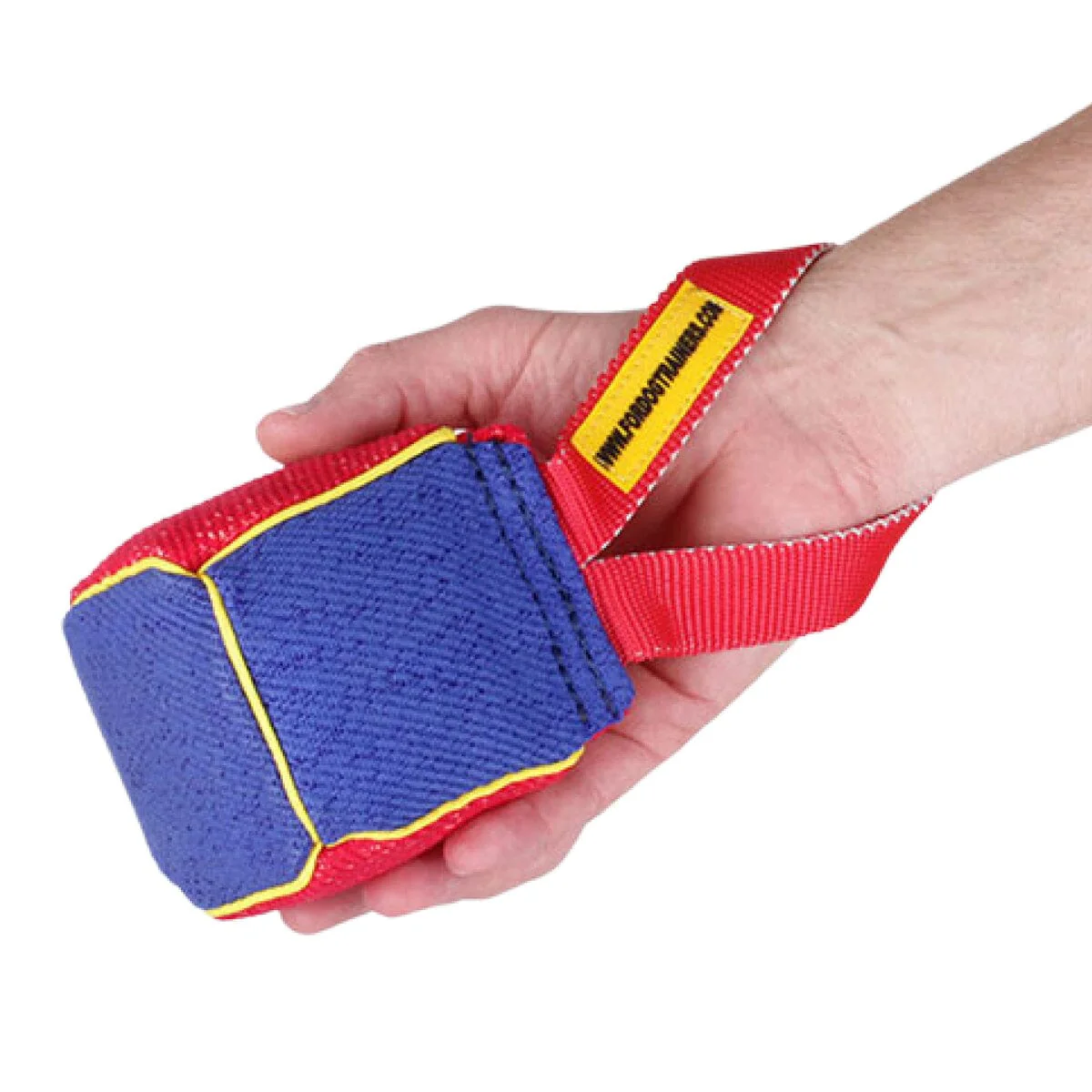 FOR DOG TRAINERS - French Linen Square Bite Dog Tug - 4" x 4"