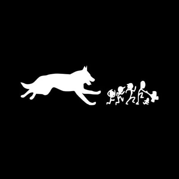 German Shepherd Chasing Family - Sticker - Image 4