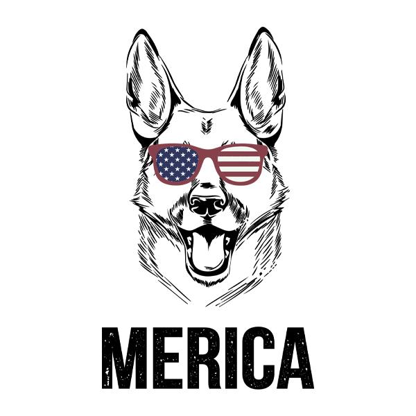 German Shepherd Merica - Sticker - Image 4