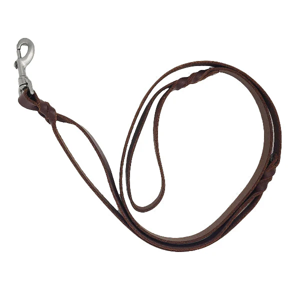 GSS - 6ft x 3/4" Heavy Duty Harness Leather Double-Handled Dog Leash with Stainless-Steel Clasp - Image 3