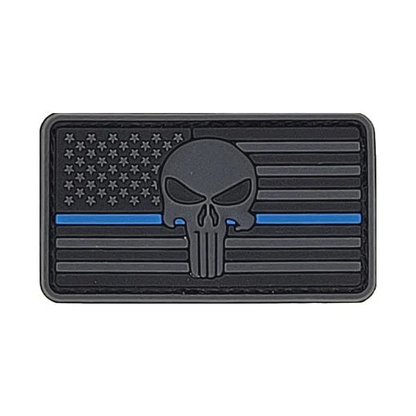 GSS - American Flag and Skull Tactical Rubber Patch With Velcro - Image 3