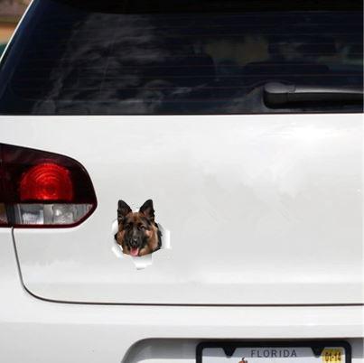 Happy German Shepherd Breaking Out - Sticker