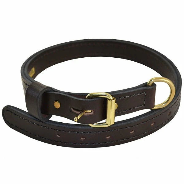 RAY ALLEN - 1" Premier Collar - English Rein Brown Leather - Image 5