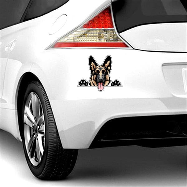 Peeking German Shepherd (Color) - Sticker 7.5" x 6"