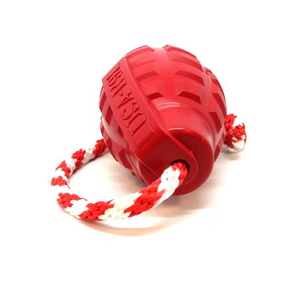 SODAPUP - USA-K9 Grenade Durable Rubber Chew Toy & Treat Dispenser - Red - Image 4